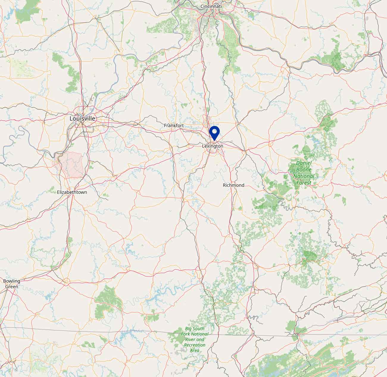 map of lexington